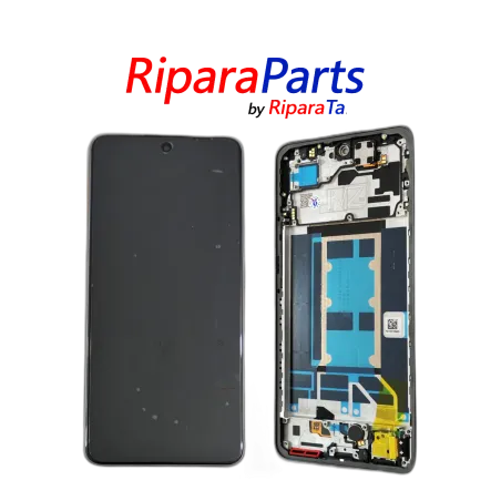 DISPLAY LCD OLED FRAME PER OPPO RENO 13F / 13FS 5G ORIGINALE CPH2699 TOUCH SCREEN GRAPHITE GRIGIO