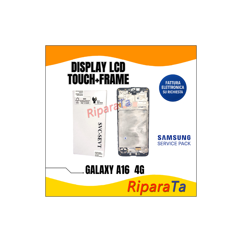 DISPLAY LCD+TOUCH+FRAME SAMSUNG GALAXY A16 4G SM-A165F SERVICE PACK OR