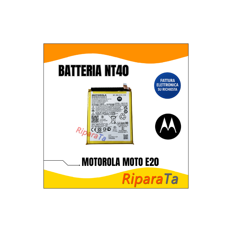 BATTERIA ORIGINALE NT40 MOTOROLA MOTO E20 ( 2021 ) XT2155 4000MaH | Ri