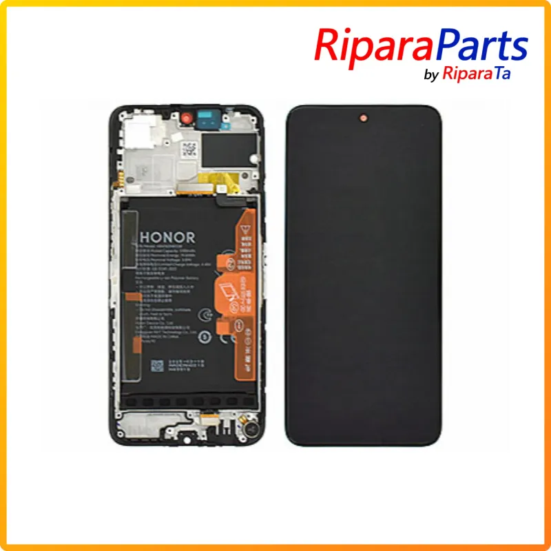 DISPLAY LCD TOUCH+FRAME+BATTERIA ORIGINALE PER HONOR 200 SMART ALT-NX1 SERVICE PACK SCHERMO NERO