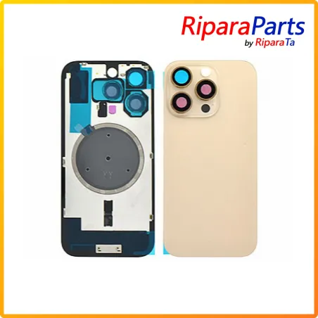 BACK COVER SCOCCA POSTERIORE MAGNETICA + VETRINO FOTOCAMERA PER APPLE IPHONE 16 PRO NATURAL SAND