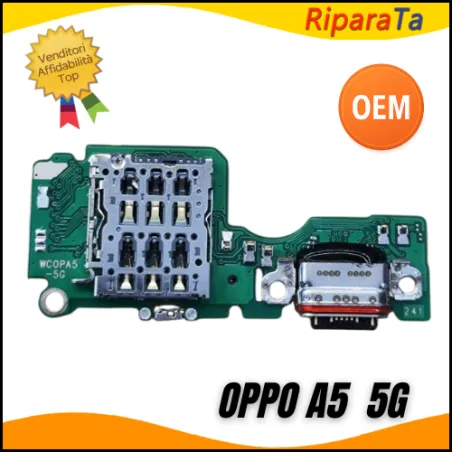 CONNETTORE RICARICA OPPO A5 5G CPH2735 DOCK PCB MICROFONO LETTORE SIM OEM