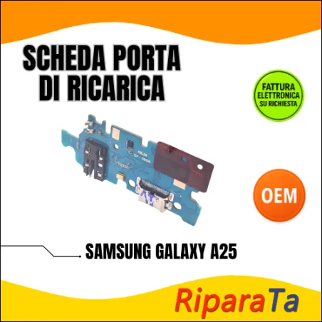 PCB RICARICA CONNETTORE SAMSUNG GALAXY A25 A256B DOCK MICROFONO+JACK AUDIO OEM
