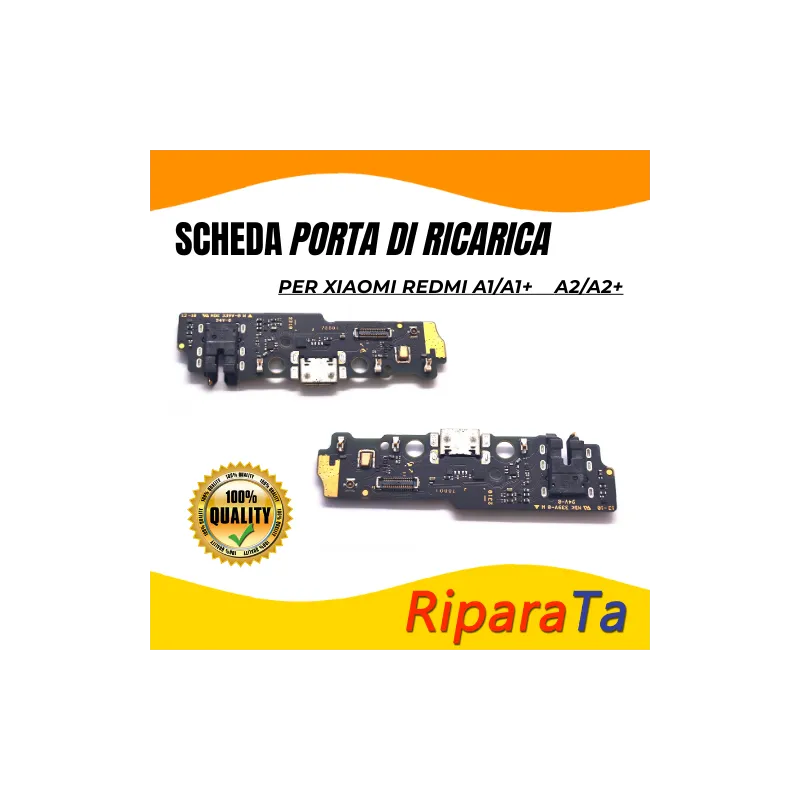 PCB Connettore + Microfono + Jack audio per Xiaomi Redmi A1/A1+/A2+/A2 PARI ORIGINALE