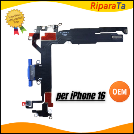 CONNETTORE RICARICA PER APPLE IPHONE 16 A3287 FLAT DOCK MICROFONO ULTR