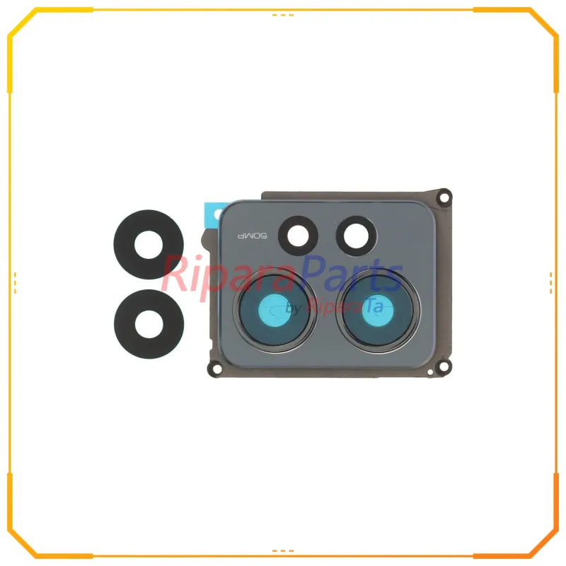 VETRINO LENTE FOTOCAMERA CAMERA POSTERIORE CON CORNICE PER XIAOMI REDMI NOTE 12 4G NERO