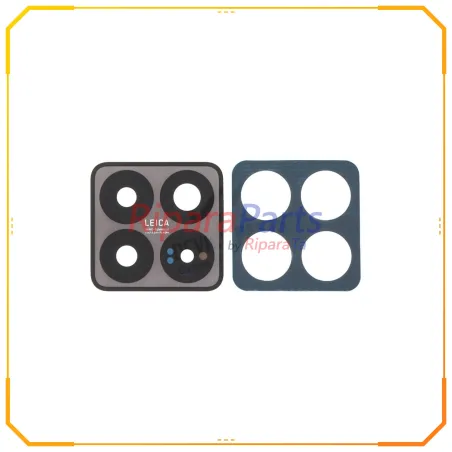Vetrino Vetro Fotocamera Camera Posteriore per Xiaomi 14 Pro Nero + Biadesivo ORI