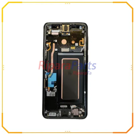 DISPLAY AMOLED TOUCH+FRAME ORIGINALE PER SAMSUNG GALAXY S9 SM-G960F SERVICE PACK NERO