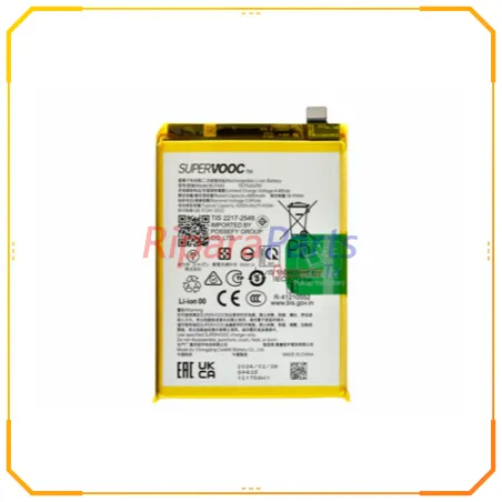 BATTERIA ORIGINALE BLPA43 SERVICE PACK PER REALME 12 4G RMX3871 / 12 5G RMX3999 5000MAH NERO
