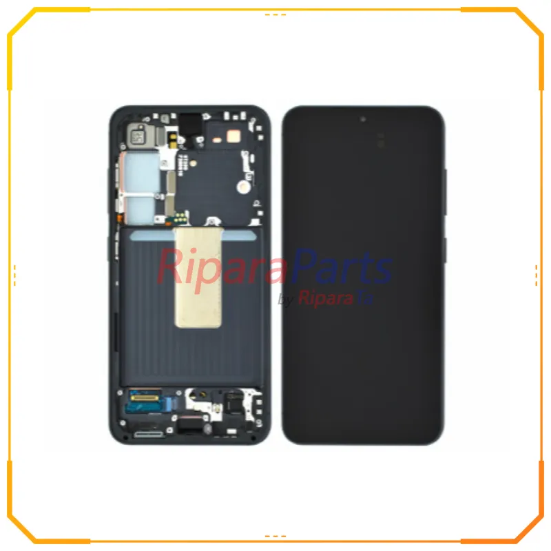 DISPLAY LCD TOUCH+FRAME SERVICE PACK ORIGINALE SAMSUNG GALAXY S23 SM-S911 TASTI LATERALI NERO