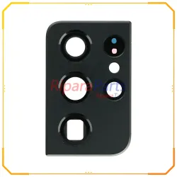 VETRINO LENTE FOTOCAMERA POSTERIORE CON CORNICE PER SAMSUNG GALAXY S21 ULTRA 5G SM-G998 NERO