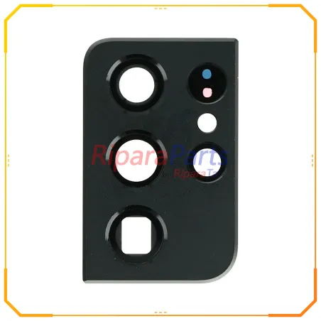 VETRINO LENTE FOTOCAMERA POSTERIORE CON CORNICE PER SAMSUNG GALAXY S21 ULTRA 5G SM-G998 NERO