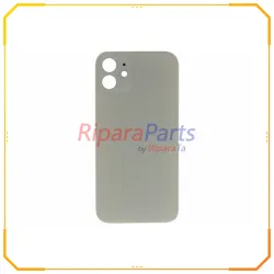 BACK COVER VETRO POSTERIORE FORO CAMERE GRANDE BIG HOLE PER APPLE IPHONE 12 BIANCO