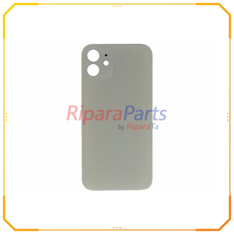 BACK COVER VETRO POSTERIORE FORO CAMERE GRANDE BIG HOLE PER APPLE IPHONE 12 BIANCO