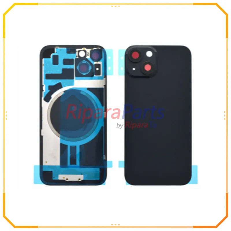BACK COVER SCOCCA POSTERIORE MAGNETICA + VETRINO FOTOCAMERA PER APPLE IPHONE 14 NERO