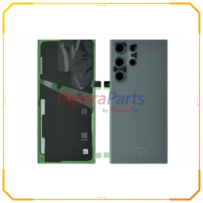 BACK COVER SCOCCA POSTERIORE + VETRINO CAMERA SERVICE PACK ORIGINALE PER SAMSUNG GALAXY S23 ULTRA SM-S918 GRIGIO NO BIADESIVO