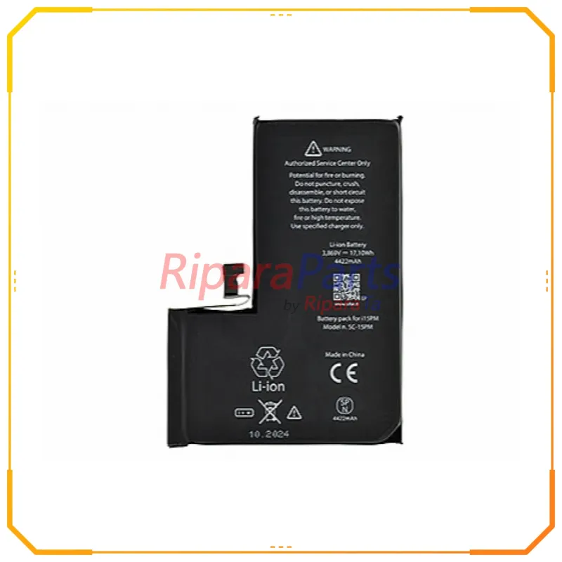 BATTERIA PER APPLE IPHONE 15 PRO MAX 4422MAH PARI ORIGINALE ZERO CICLI