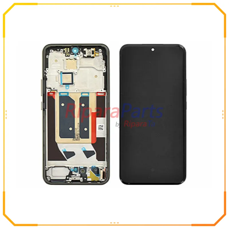 DISPLAY LCD TOUCH+FRAME TASTI LATERALI SERVICE PACK ORIGINALE PER REALME 14 PRO+ 5G BIANCO