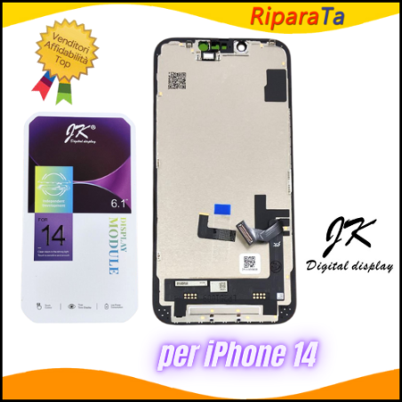 DISPLAY IPHONE 14 JK INCELL FHD TOUCH SCREEN VETRO LCD | RiparaParts