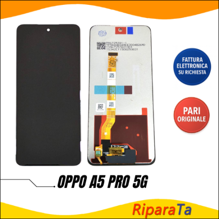 DISPLAY LCD OPPO A5 PRO 5G CPH2695 TOUCHSCREEN VETRO NERO PARI ORIGINA