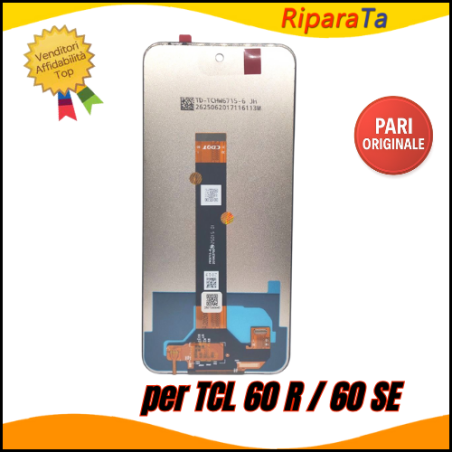 DISPLAY LCD TCL 60R/60 SE NXTPAPER/60 SE GLOSSY TOUCHSCREEN VETRO NERO