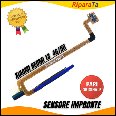 Sensore Impronta Xiaomi Redmi 13 / 13 5G Nero | RiparaTa B2B
